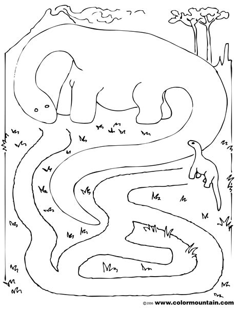 Maze coloring pages are a fun way for kids of all ages to develop creativity, focus, motor skills and color recognition. Dinosaur Maze Activity Color Sheet - Create A Printout Or ...