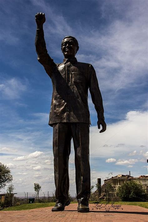 Nelson Mandela Statue On Naval Hill In Bloemfontein Printing On