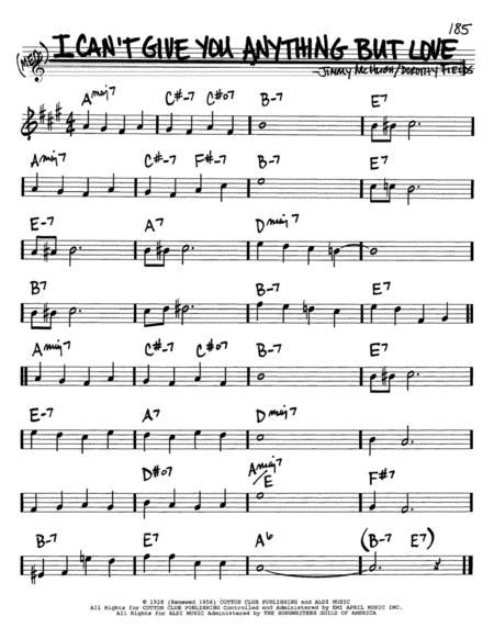 I Cant Give You Anything But Love By Dorothy Fields Jimmy Mchugh Digital Sheet Music For Real