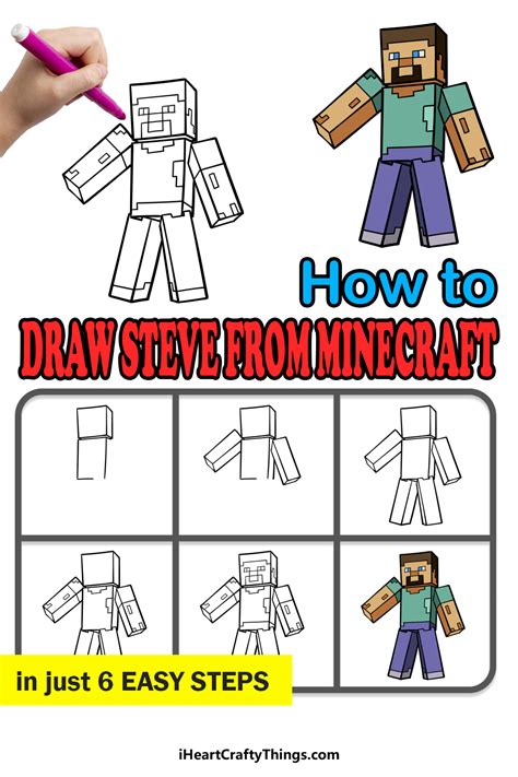 Steve From Minecraft Drawing How To Draw Steve From Minecraft Step By