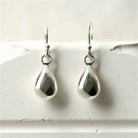 Sterling Silver Teardrop Dangly Earrings By Martha Jackson Sterling Silver