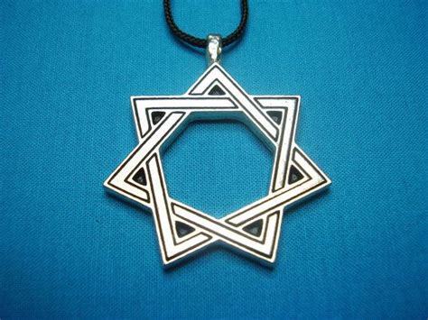 Magical 7 Pointed Star Heptagram 7 Pointed Star Pewter Necklaces