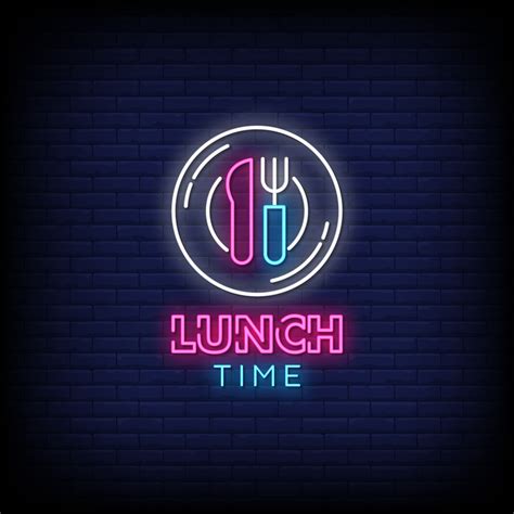 Lunch Time Neon Signs Style Text Vector 2263437 Vector Art At Vecteezy