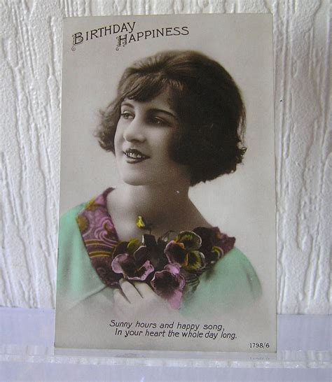 Birthday Card With Picture And Verse Used In 1930s Etsy Birthday
