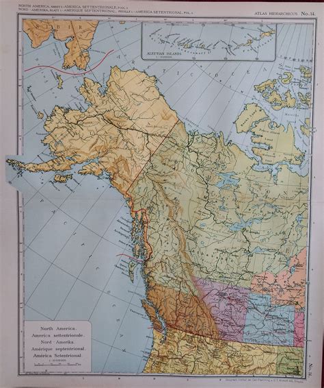 1929 North America West Coast Canada Alaska Description