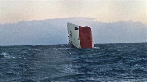 overturned cargo ship search halted daily mail online