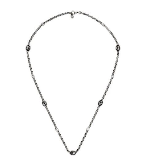 Gucci Sterling Silver Interlocking G Necklace Harrods UK