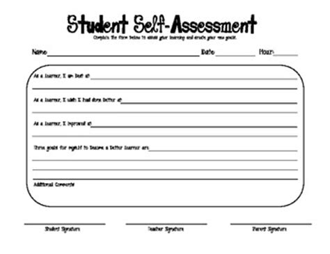 Student Self Assessment by The Moxie Teacher | Teachers ...