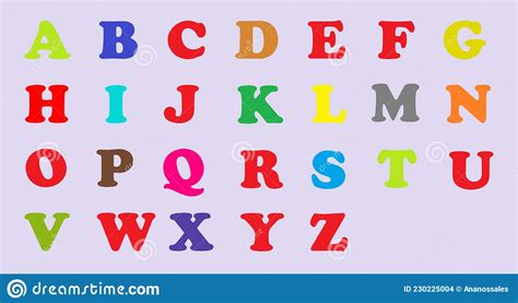Alphabet Colorful And Beautiful Alphabet Catalog Stock Illustration
