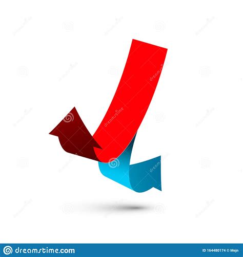 Red And Blue Arrows Paper Double Arrow Symbol For Logos Isolated On