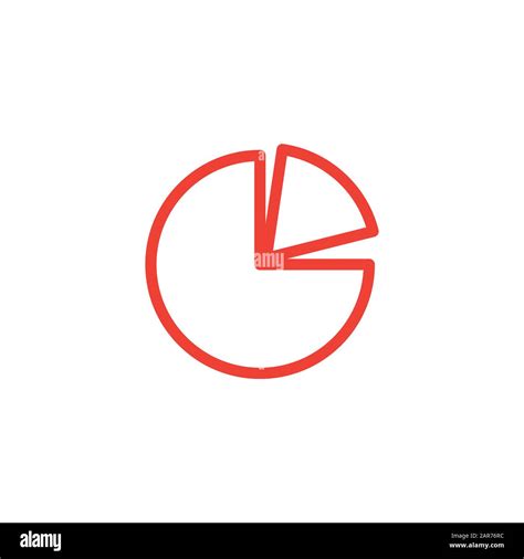 Pie Chart Line Red Icon On White Background Red Flat Style Vector