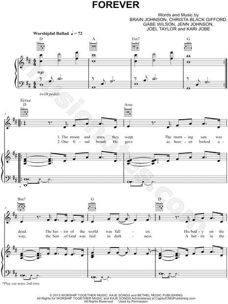 Kari Jobe Forever Sheet Music In D Major Transposable Download Print Sku Mn U