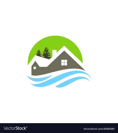 House cottage mountain logo Royalty Free Vector Image