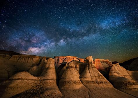 Landscape Nature Milky Way Galaxy Starry Night Desert Moonlight