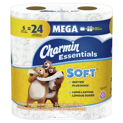 Charmin 6 Pack Essentials Mega Roll Soft Toilet Paper 04537 Blains
