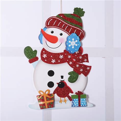 Christmas Decorations Pendant Ornaments Glass Sticker Santa Claus