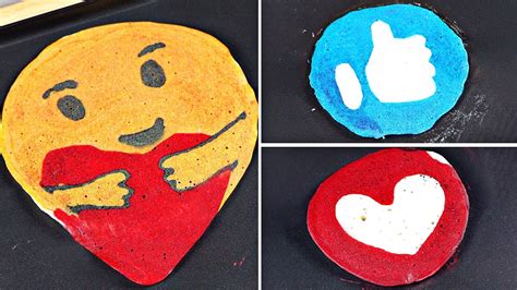 Emoji Reactions Pancake Art Care Like Love Youtube