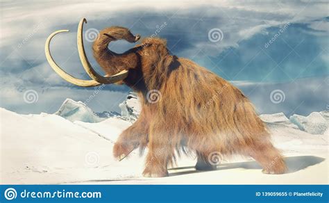 Mammoth Permafrost Ice Age Cartoon Illustration