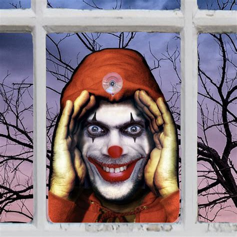 2 Pack Scary Peeper Window Cling Clown And Reaper Peeping Tom