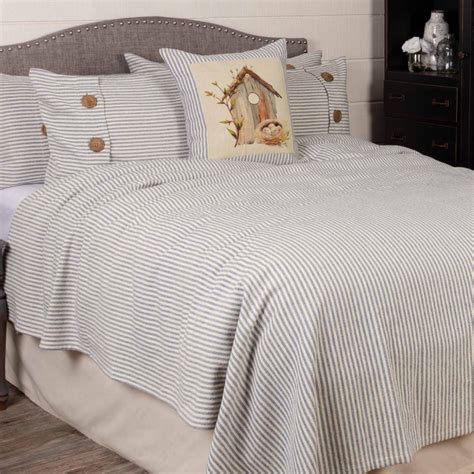 Homespun Blue Ticking Coverlet King Piper Classics In 2021 Home