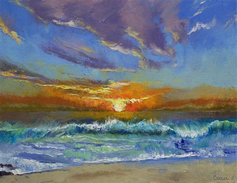 Malibu Beach Sunset Painting By Michael Creese