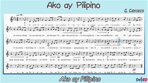Ako Ay Pilipino K12 Song Awitin Na May Dynamics Sheet Music