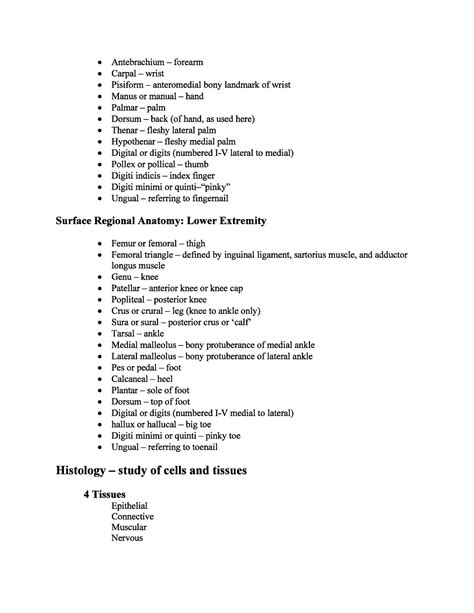 Human Anatomy Study Guide 1 Pg5 19 Biol 253 Studocu