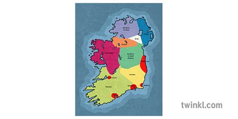 Map Of Ireland Showing Kingdoms Of Ireland Twinkl