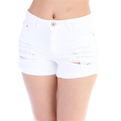 short taille haute déchiré blanc shorts taille haute jeans taille haute jeans tendance