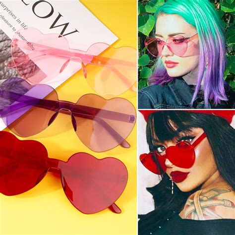 Tricky Sunglasses Trends And How To Wear Them 8pcs Heart Shaped Party Glasses Rimless Heart
