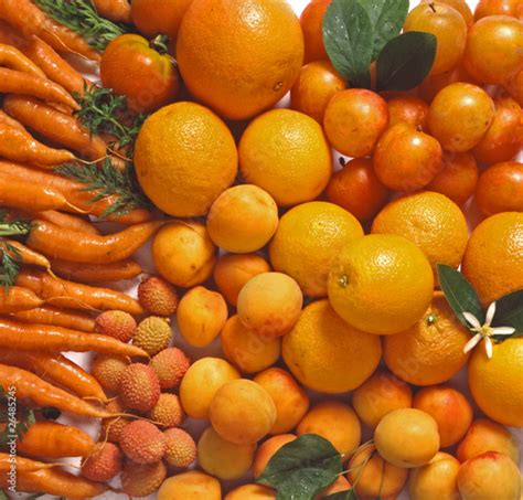 Orange Colored Fruits And Vegetables Stock Photo And Royalty Free