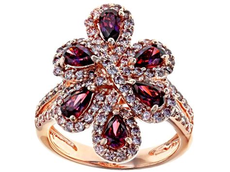 Bella Luce Luxe With Dark Red Cubic Zirconia Eterno Rose Over