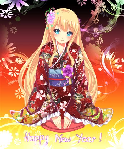 New Year Anime Anime Kimono Illustration Girl Girl Illustrations