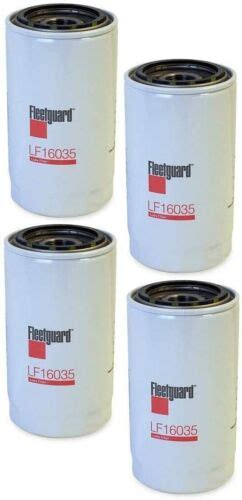 Lf16035 Fleetguard Oil Filters Fits 89 18 Cummins 59l 67l Pack Of 4