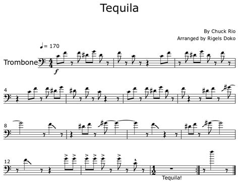 Tequila Sheet Music For Trombone