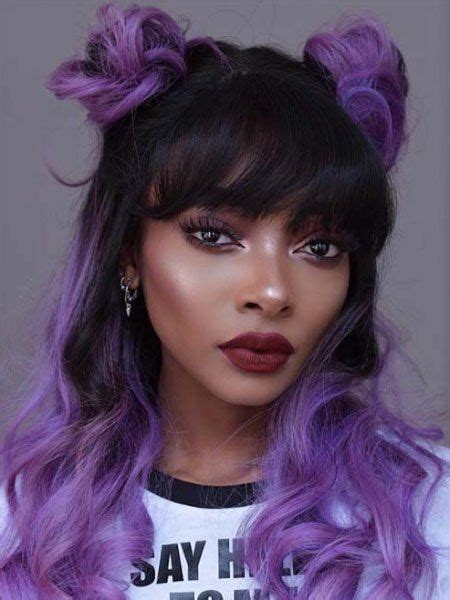 How To Style Bangs Like A Pro Light Purple Hair Long Haircuts With