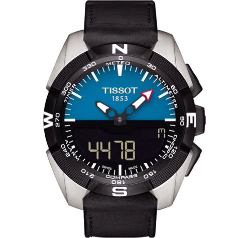 Tissot T Touch Expert Solar Black Dial Black Leather Strap Mens Quart