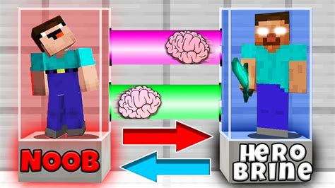 Minecraft Noob Vs Herobrine Super Brain Exchange Noob Became A Herobrine In Minecraft