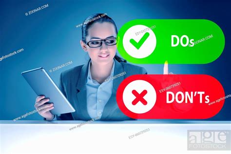 Concept Of Choosing Between The Dos And Donts Stock Photo Picture And