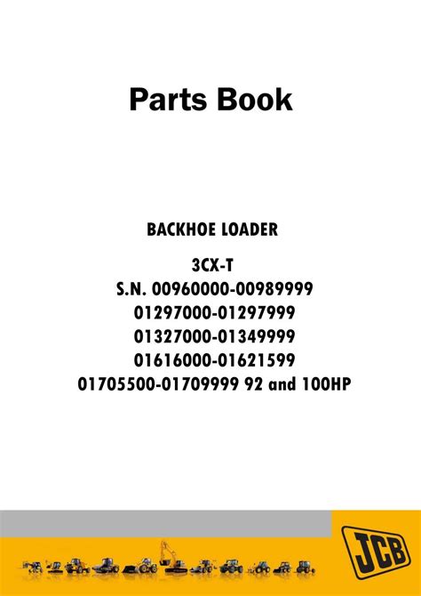 Jcb 3cx T Backhoe Loader Parts Catalog Manual Pdf Download By