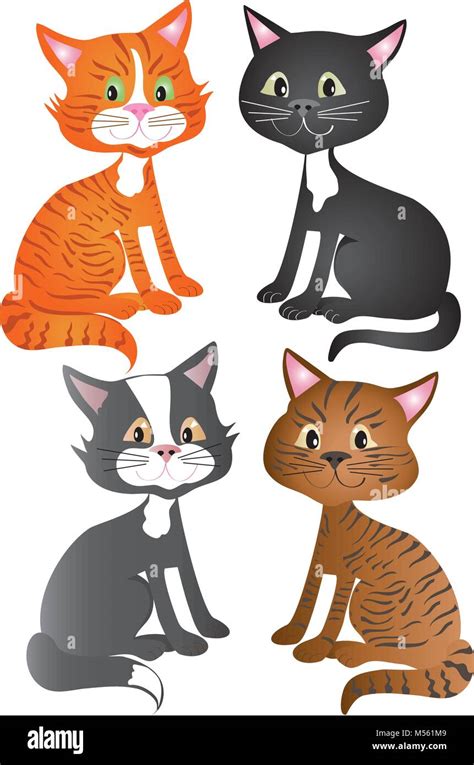 White And Tabby Cat Stock Vector Images Alamy