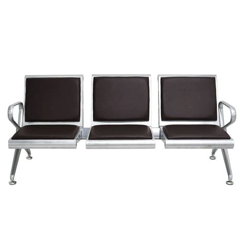 3 Seat Bench Airport Office Reception Waiting Chair W Pu Leather