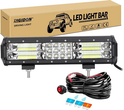 Rigidon 12 Inch 180w Driving Led Light Bar With 12v Wiring Harness