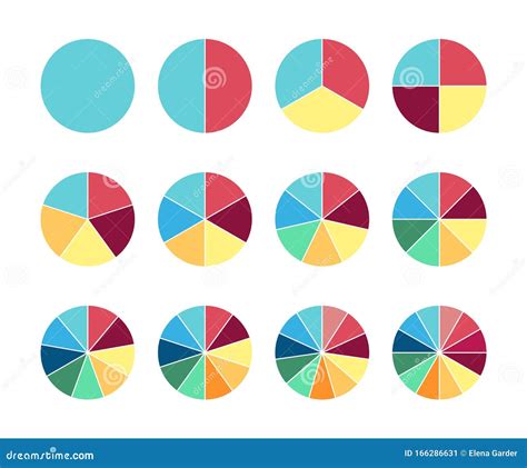 Pie Circle Chart 12 Section Vector Circle Graph For Infographic Stock
