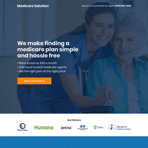 Medicare Solution Call To Action Landing Page Design