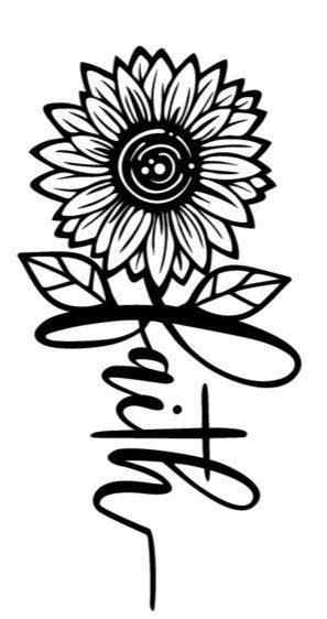 Sunflower Faith Vinyl Wall Decal Etsy In 2021 Cricut Monogram