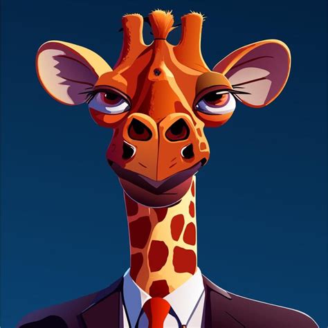 Premium Vector Giraffe Wearing A Business Suit Hand Drawn Flat