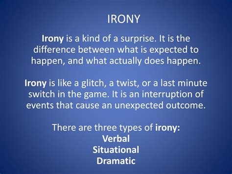 Ppt Irony Powerpoint Presentation Free Download Id6831398
