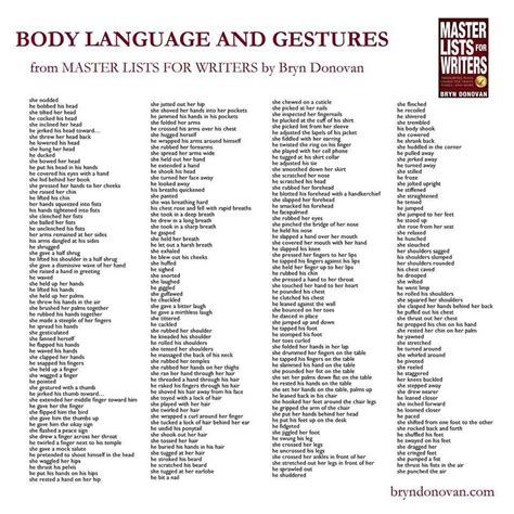 Body Language And Gestures Book Writing Tips Writing Words Writing