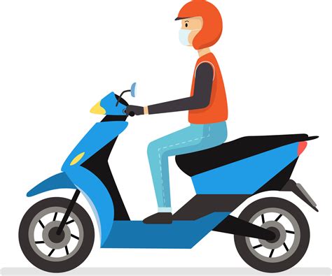 Thai Motorcycle Taxi Rider Vector Rider Delivery Service Cartoon Character Flat Motorbike With